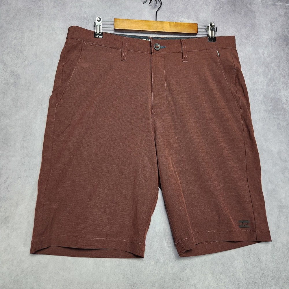 Billabong Crossfire Submersibles Hybrid Shorts Maroon Rust Mens 34 Swim Beach